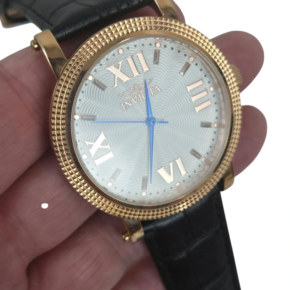 Invicta Vintage Collection Watch 25757 Rose Gold Case Croc Leather Band